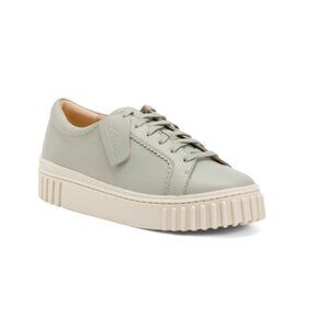 CLARKS Light Green Leather Mayhill Walk Comfort Sneakers
